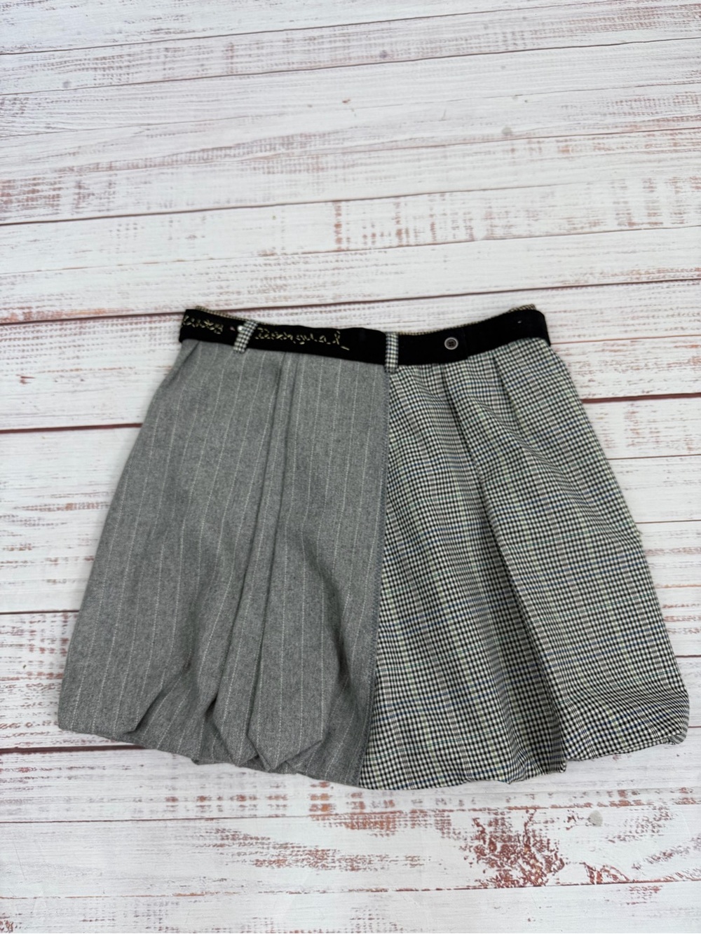 Desigual Size Medium Mixed Material Bubble Button Mini Skirt - Picture 5 of 11